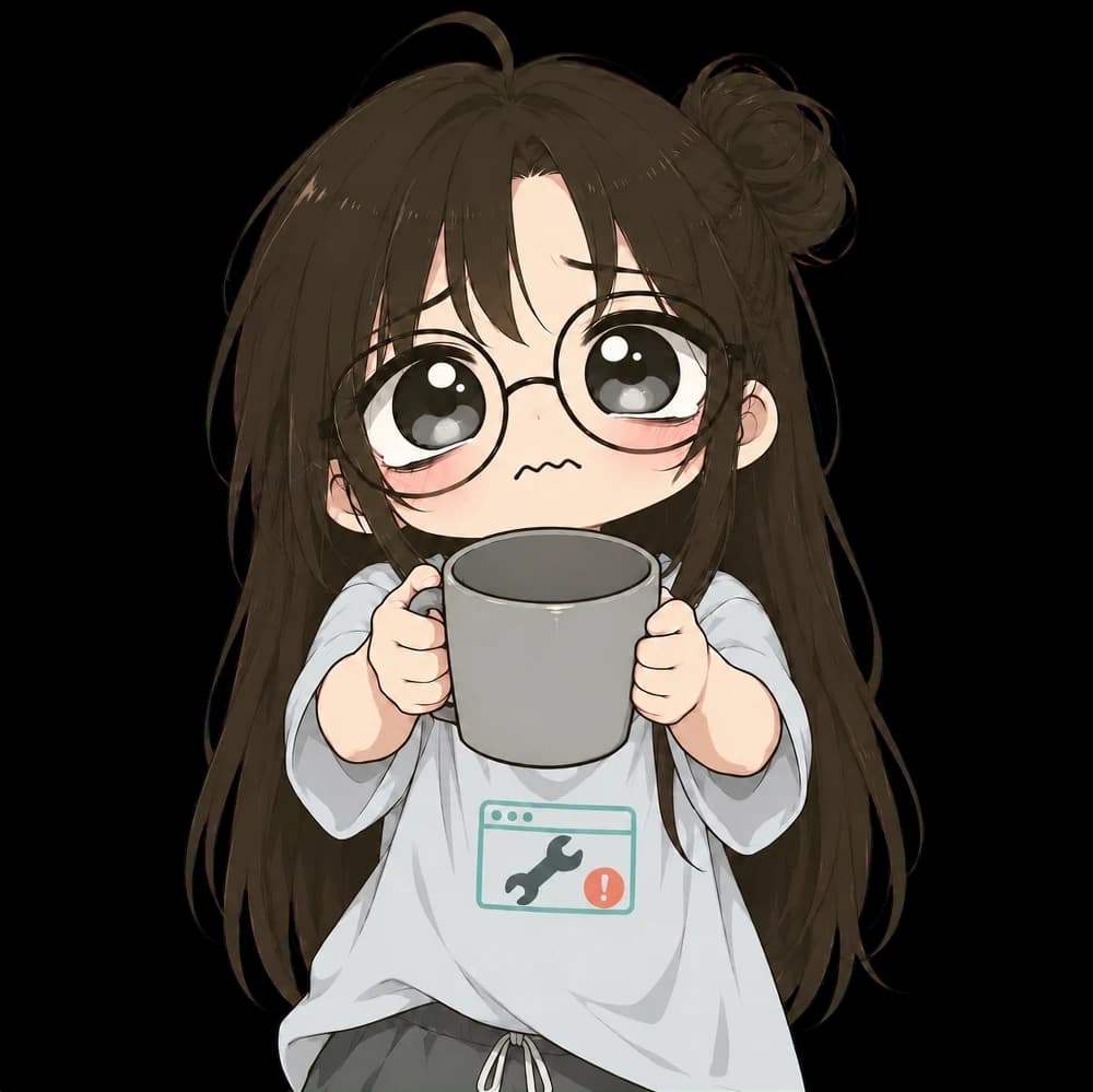 Webbie holding out her empty mug like a tip jar