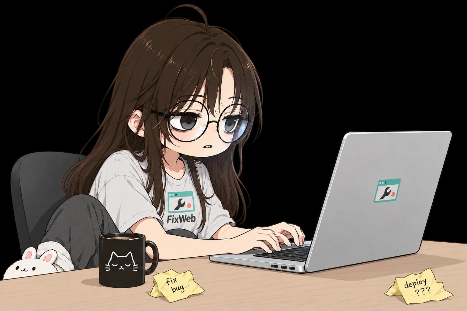 Webbie typing at her laptop
